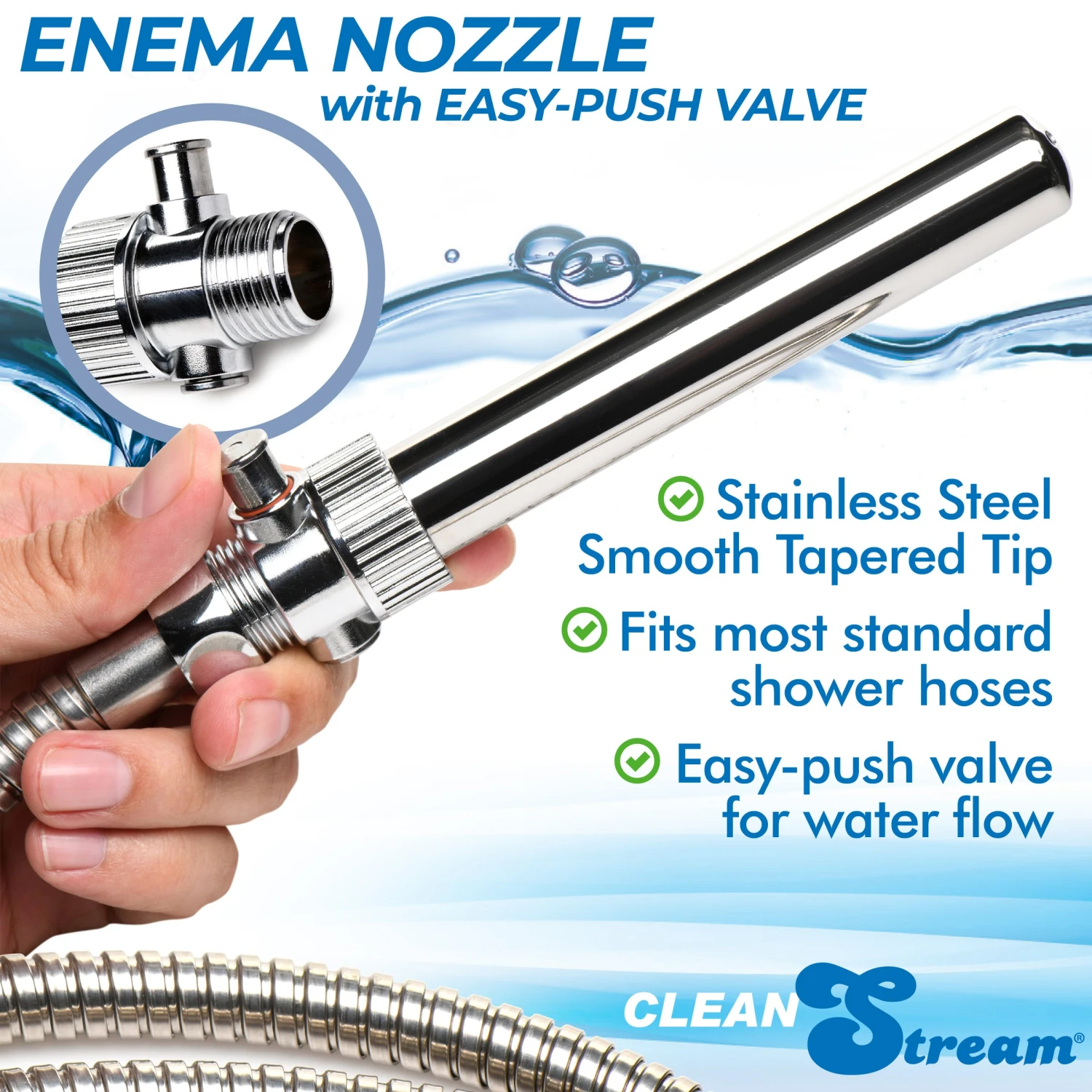 Enema Nozzle With Quick Shut Off/On Valve 2 Enema Nozzle With Quick Shut Off/On Valve - Image 2