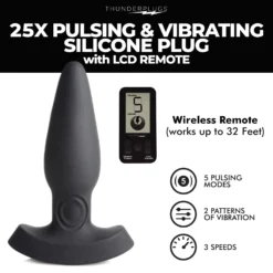 25X Pulsing And Vibrating Silicone Plug With Remote -Boyz Shop ag973 2