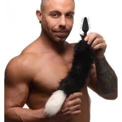 Large Vibrating Anal Plug With Interchangeable Fox Tail -Boyz Shop ag981 01