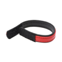 Red Leather Cock Ring With Velcro -Boyz Shop ah013 1 crop