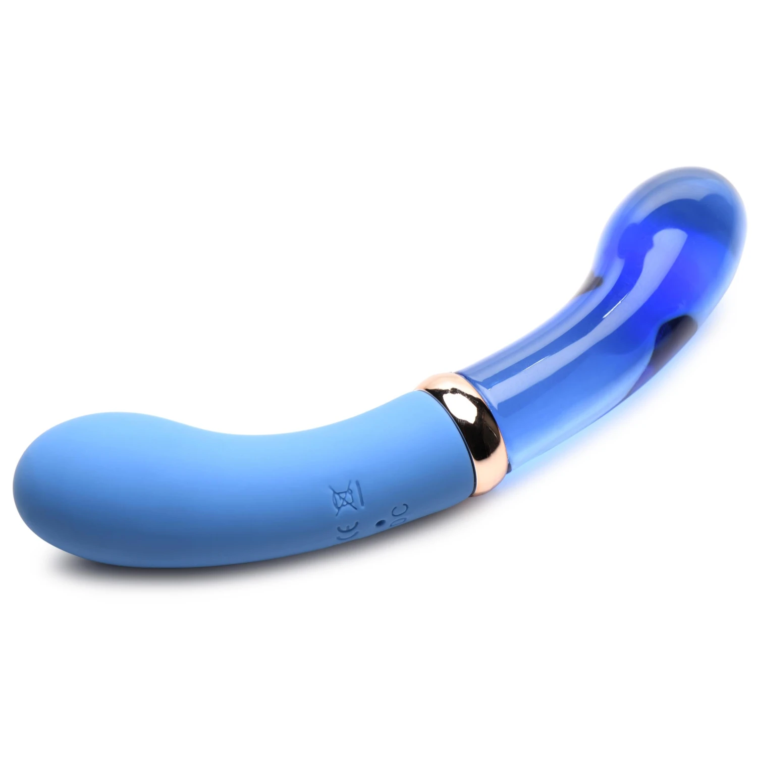 10X Bleu Dual Ended P-Spot Silicone And Glass Vibrator 1 10X Bleu Dual Ended P-Spot Silicone And Glass Vibrator