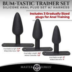 Master Series Bum-Tastic Trainer Set Silicone 3 Piece Anal Plug Set With Harness 12 Master Series Bum-Tastic Trainer Set Silicone 3 Piece Anal Plug Set With Harness -Boyz Shop ah052 01