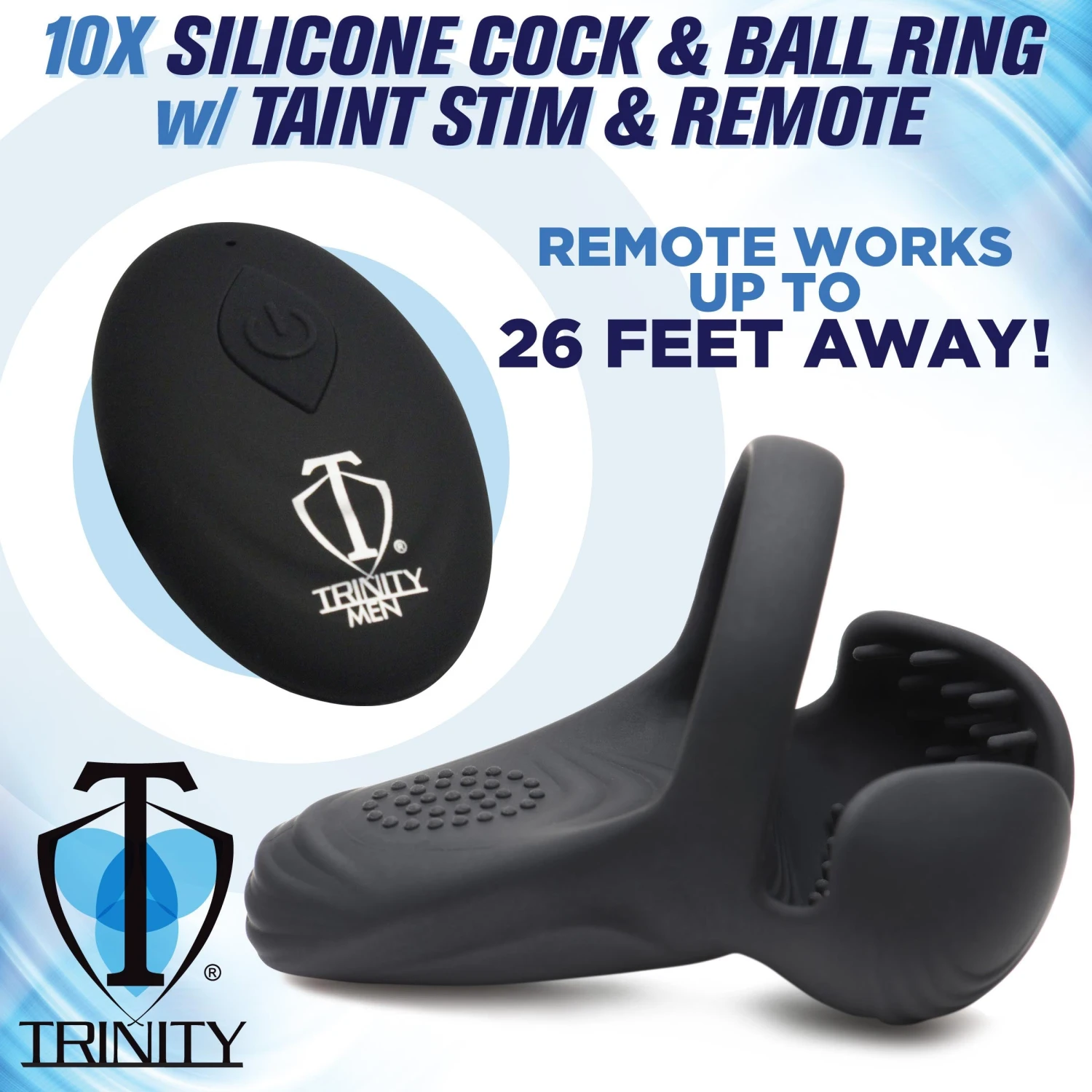 10X Vibrating Silicone Cock Ring With Taint Stim And Remote 4 10X Vibrating Silicone Cock Ring With Taint Stim And Remote - Image 4