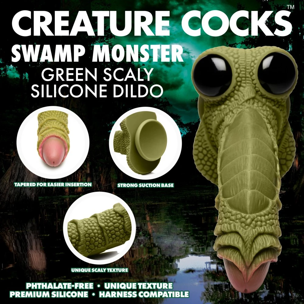 Swamp Monster Green Scaly Silicone Dildo 2 Swamp Monster Green Scaly Silicone Dildo - Image 2