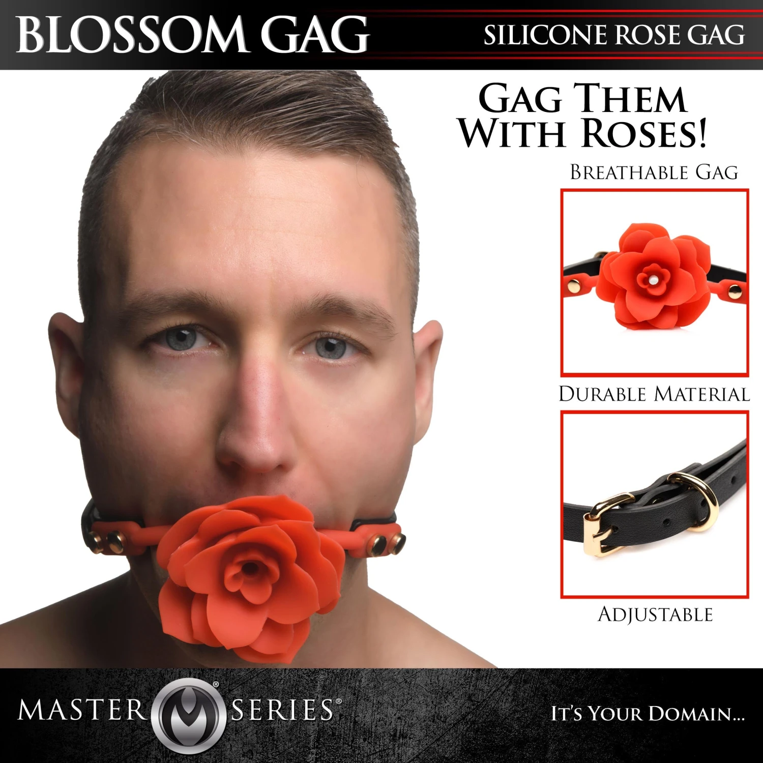 Master Series Blossom Silicone Breathable Rose Gag 2 Master Series Blossom Silicone Breathable Rose Gag - Image 2