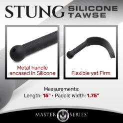 Master Series Stung Silicone Tawse 7 Master Series Stung Silicone Tawse -Boyz Shop ah076 black