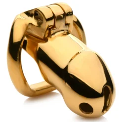Master Series Midas 18K Gold-Plated Locking Chastity Cage -Boyz Shop ah086 005