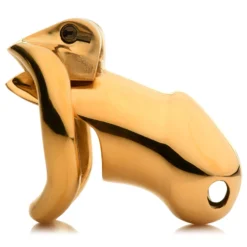 Master Series Midas 18K Gold-Plated Locking Chastity Cage -Boyz Shop ah086 006