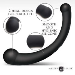 Master Series 10X Vibra-Crescent Vibrating Silicone Dual-Ended Dildo