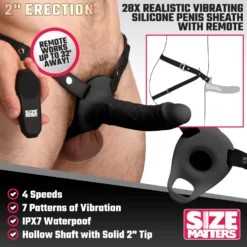 Size Matters 2 Inch Erection 28X Realistic Vibrating Silicone Penis Sheath With Remote 14 Size Matters 2 Inch Erection 28X Realistic Vibrating Silicone Penis Sheath With Remote -Boyz Shop ah113 b