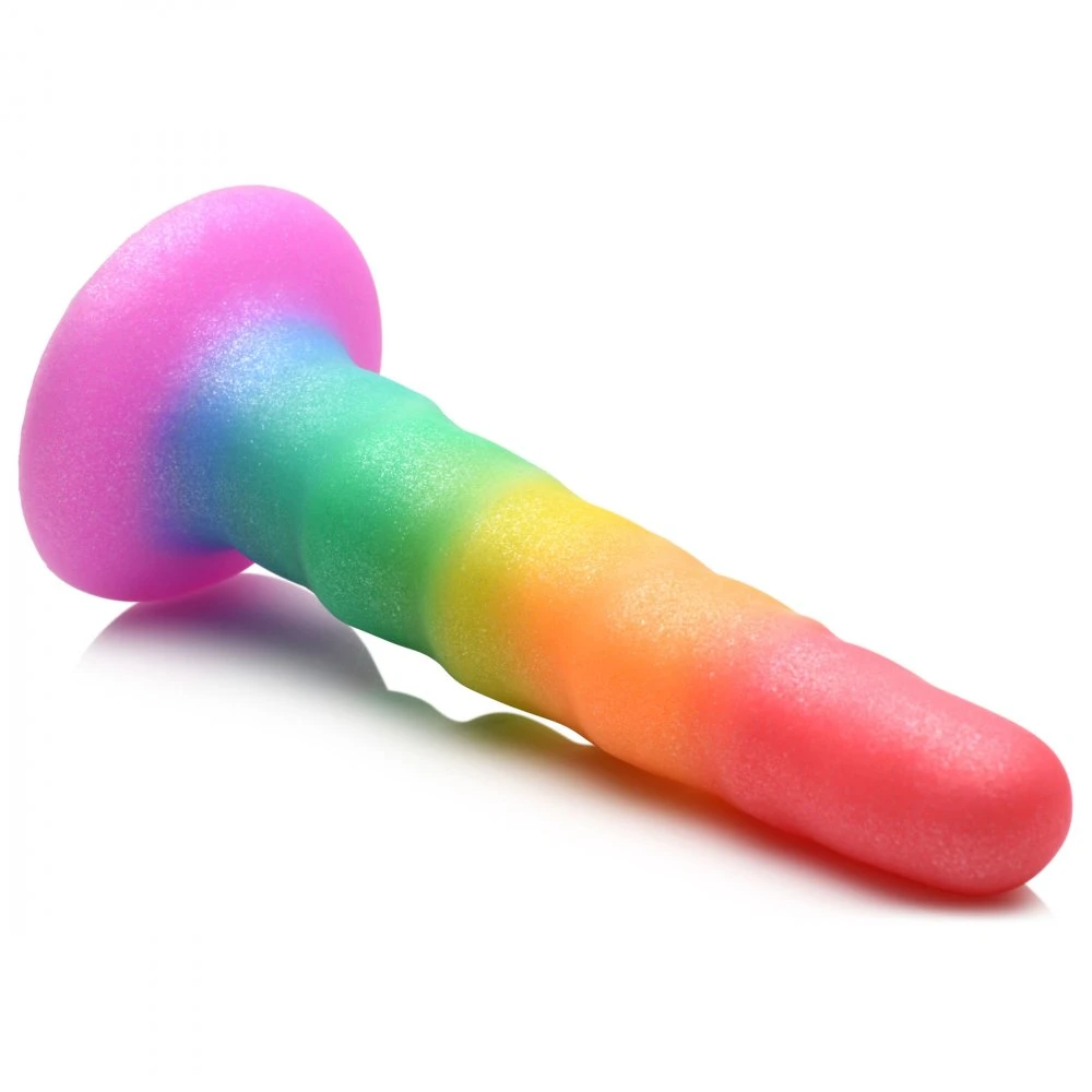 Zigzag Rainbow Silicone Dildo 2 Zigzag Rainbow Silicone Dildo - Image 2