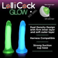 Master Series Lollicock 7" Glow-in-the-Dark Silicone Dildo