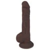 8 Inch Dark Silicone Dildo With Balls
