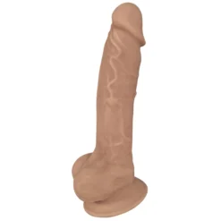 Tan Silexpan Hypoallergenic Silicone Dildo With Balls