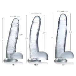 Clear C-Thru Dildo With Balls 11 Clear C-Thru Dildo With Balls -Boyz Shop dims2
