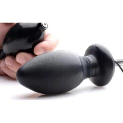 Inflatable & Vibratable Butt Plug -Boyz Shop ec120 black inflated 2 1k