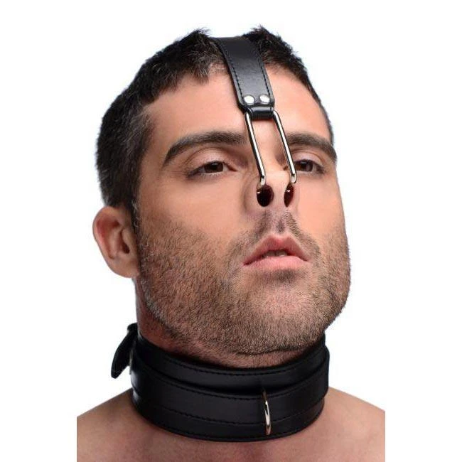 Master Series Leather Collar With Nose Hooks 1 Master Series Leather Collar With Nose Hooks