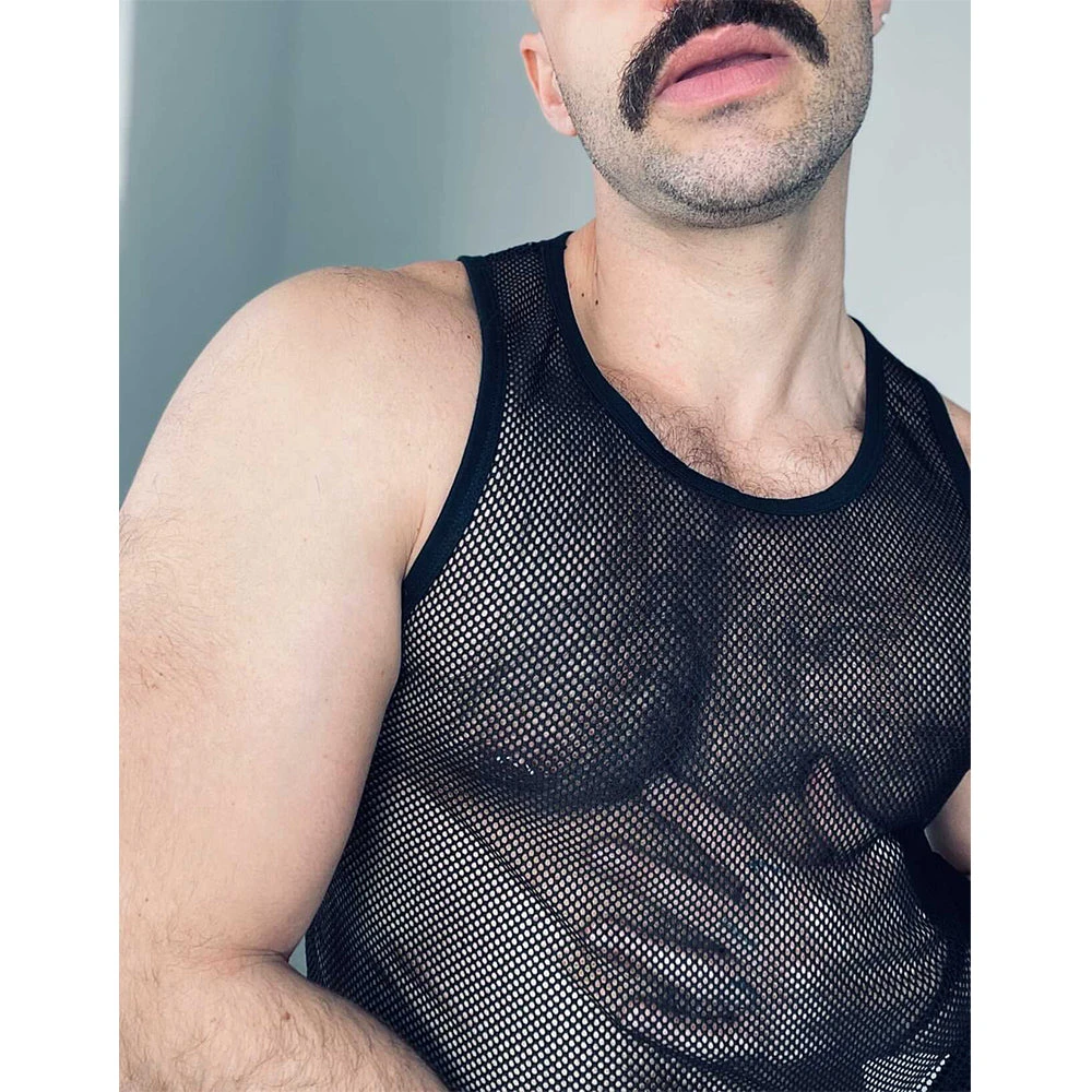 Black Mesh Adam4Adam Tank Top 2 Black Mesh Adam4Adam Tank Top - Image 2
