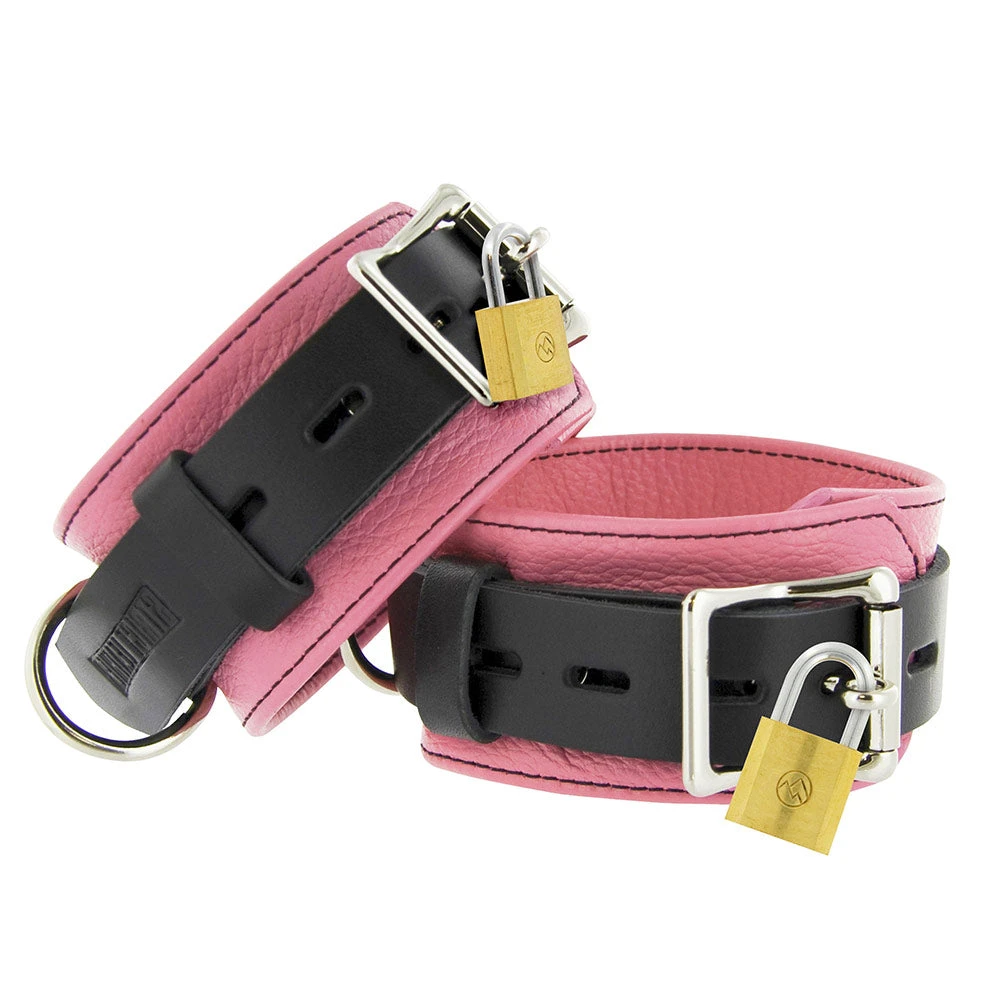 Strict Leather Deluxe Black/Pink Locking Restraints 1 Strict Leather Deluxe Black/Pink Locking Restraints
