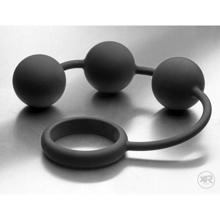 Tom Of Finland Silicone Cock Ring With 3 Weighted Anal Balls 2 Tom Of Finland Silicone Cock Ring With 3 Weighted Anal Balls - Image 2
