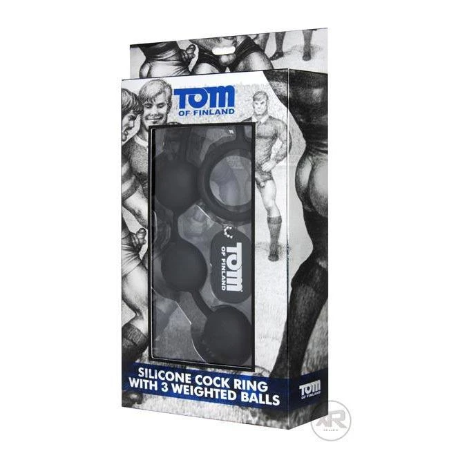 Tom Of Finland Silicone Cock Ring With 3 Weighted Anal Balls 4 Tom Of Finland Silicone Cock Ring With 3 Weighted Anal Balls - Image 4
