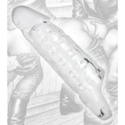 Tom Of Finland Clear Realistic Cock Enhancer 10 Tom Of Finland Clear Realistic Cock Enhancer -Boyz Shop tf3049 E closeup